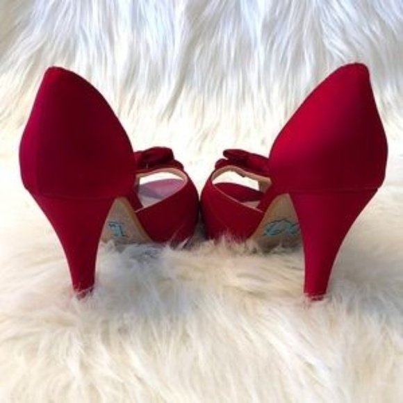 NEW Satin Peep Toe Bow D'Orsay Platform Stiletto - Picture 7 of 9